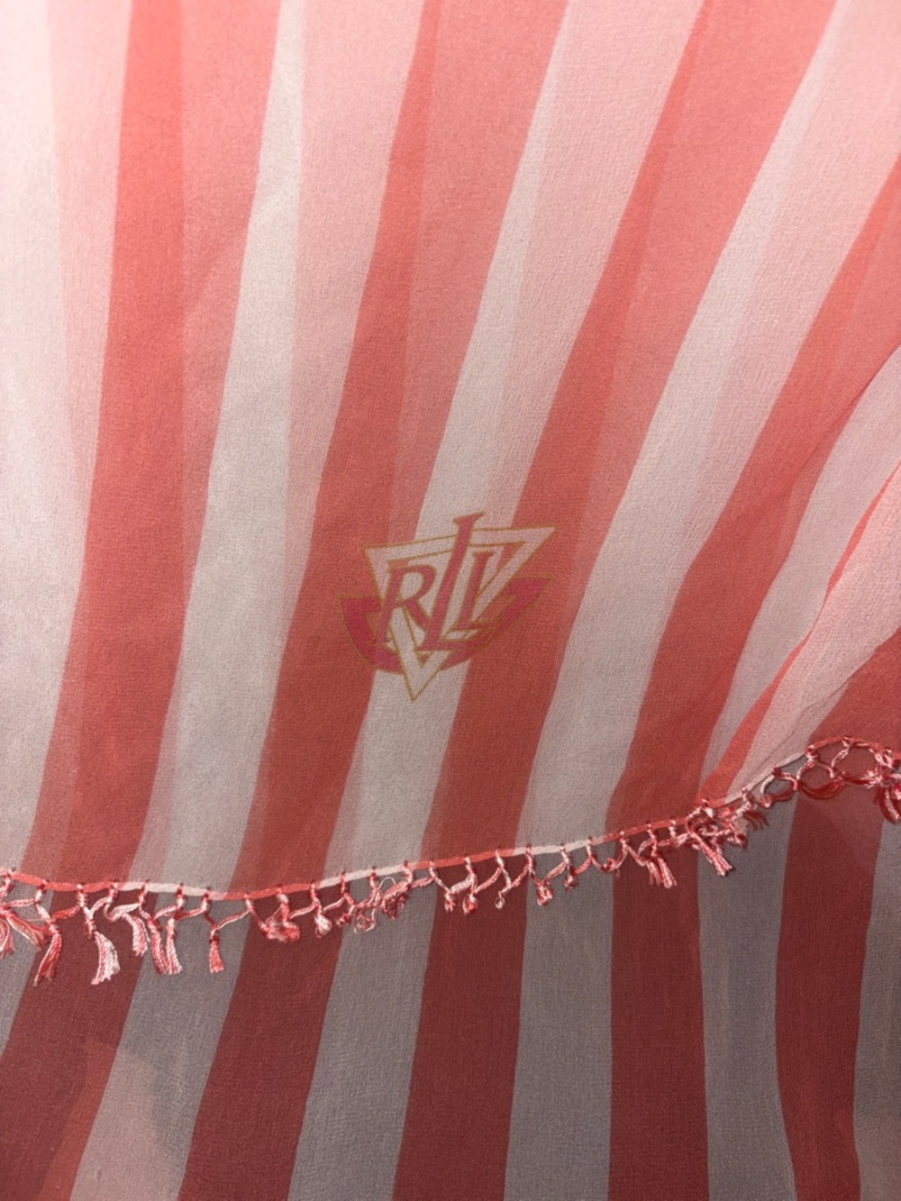 Vintage Ralph Lauren SILK Sheer LONG Scarf 20x72”